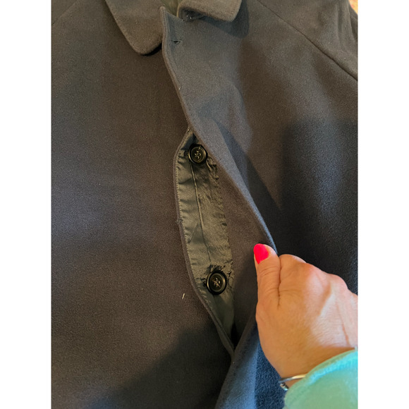 Mens Cashmere Coat Size L Size 48 Full Length Dark Gray Custom Made Overcoat - Picture 3 of 13